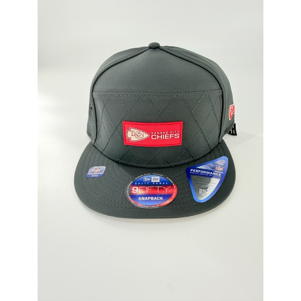 Kansas City Chiefs New Era Hat Cap 9Fifty Charcoal Sideline Performance Snapback